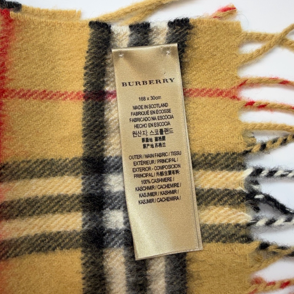 Vintage Burberry Camel and Black Plaid Scarf - Picture 3 of 4
